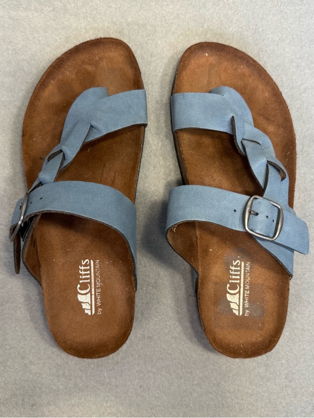 Cliffs by WHITE MOUNTAIN Women's Blue Braided Strap Buckle Sandals | Size 7.5